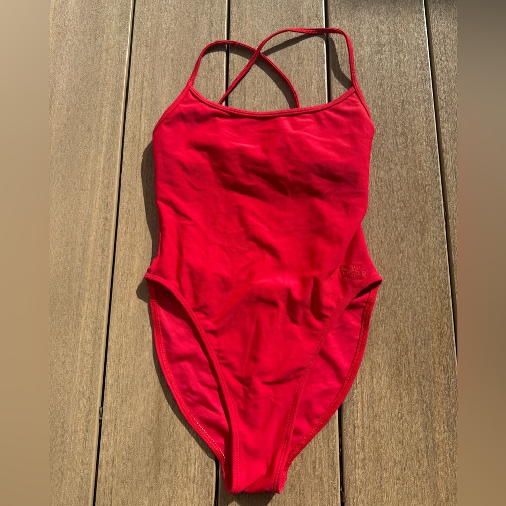 Body Glove y2k XS High Cut Red Women's One Piece Swimsuit